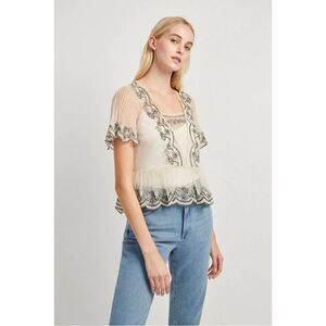 French Connection Sheer Mesh Top